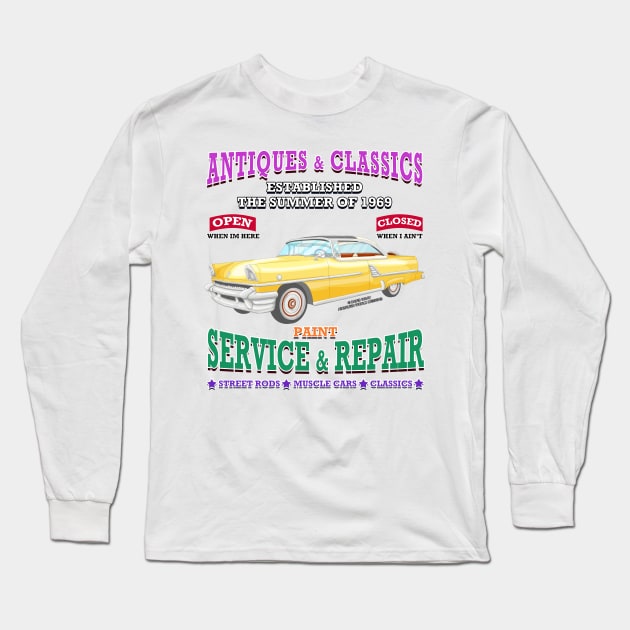 Antique Classic Car Garage Hot Rod Novelty Gift Long Sleeve T-Shirt by Airbrush World